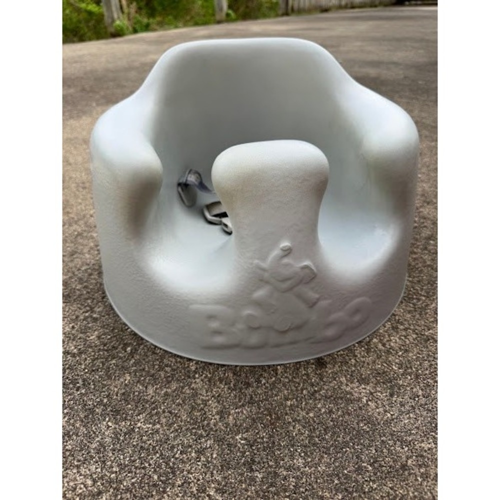Bumbo Floor Seat Baby Infant Support Chair with Safety Harness Light Gray